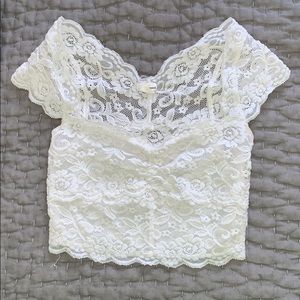 White Lace Crop Top